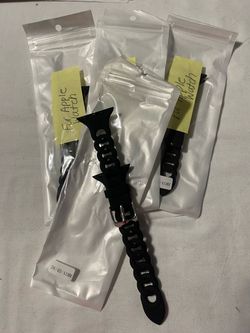 Lot of Black Silicone Bands for Apple Watches Ranging from 38-41mm