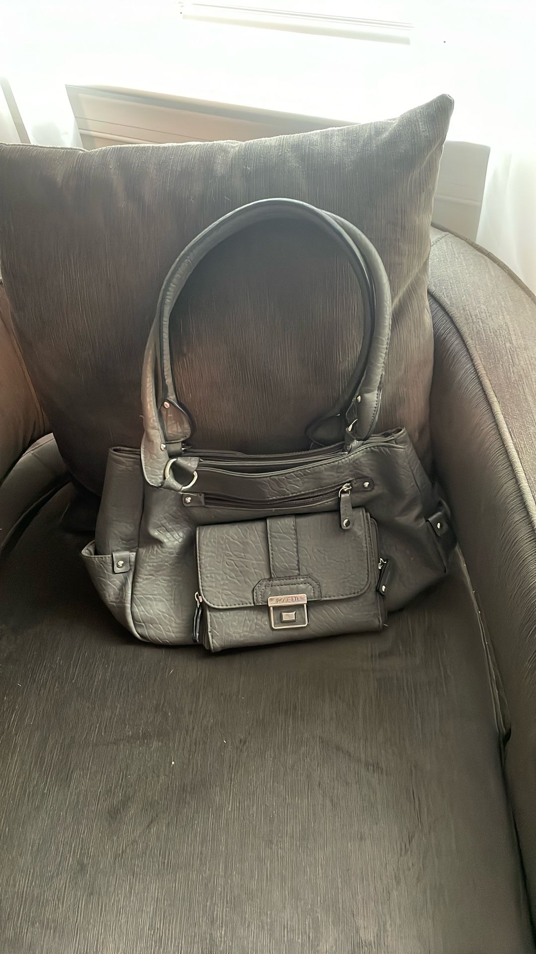 Grey Rosette Bag