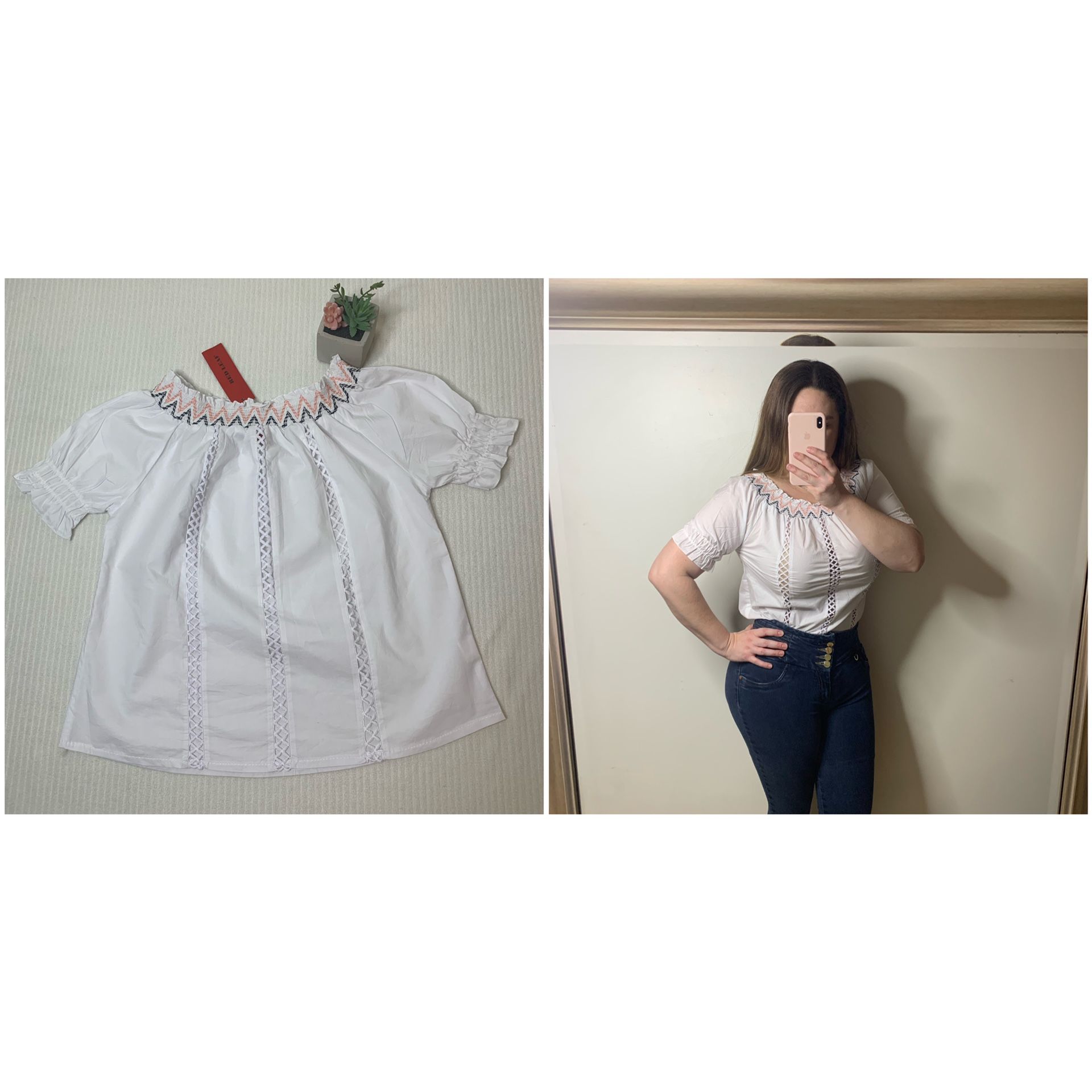 White peasant top Large