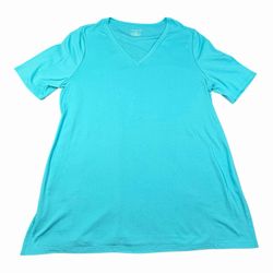 Lane Bryant Turquoise Blue V-Neck Tunic Top Size 14/16