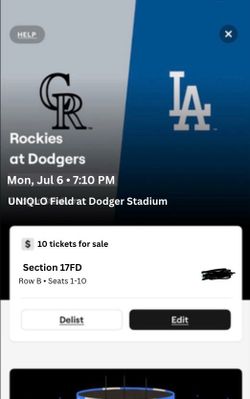 Los Angeles Dodgers vs Colorado Rockies- Mon