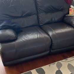Black leather couch Set 150