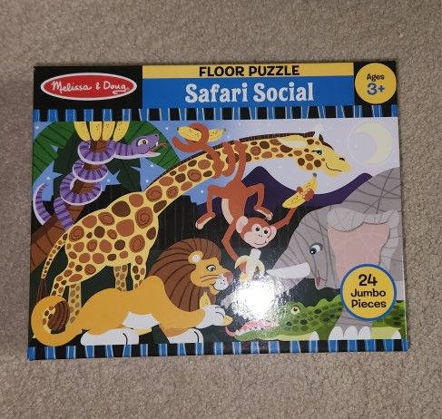 Melissa & Doug Safari Social Jumbo Jigsaw Floor Puzzle (24 pcs, 2 x 3 feet)