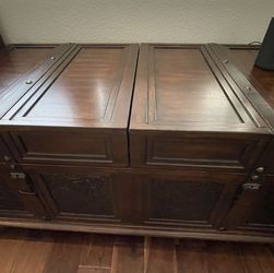 Dark Brown Coffee table trunk with storage
