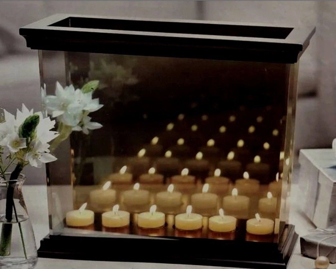 Vtg Partylite P8919 Infinite Reflections 6 Tealight Candle Holder Mirrored