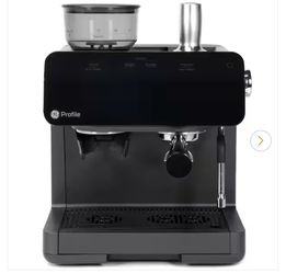 Profile 1- Cup Semi Automatic Espresso Machine in Black w/ Built-in Grinder, Frother, Frothing Pitcher, Wi-Fi Connected