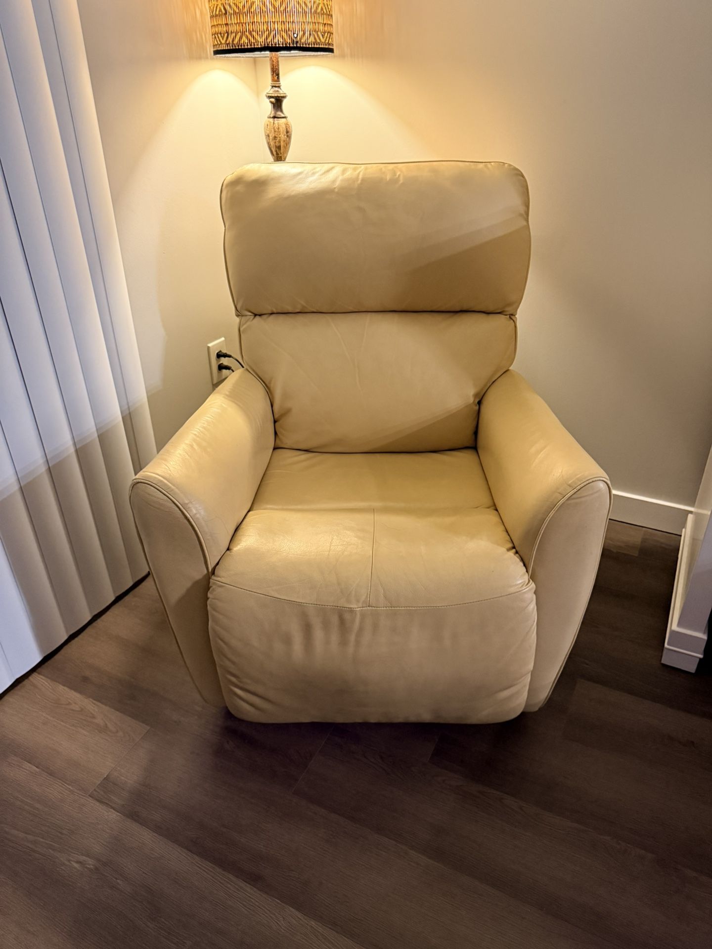 Yellow Leather Recliner Rocker