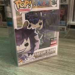 Signed One Piece Caesar Clown Funko Pop 