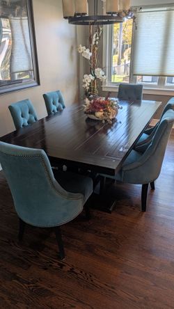 6 Teal Dining Room Chairs