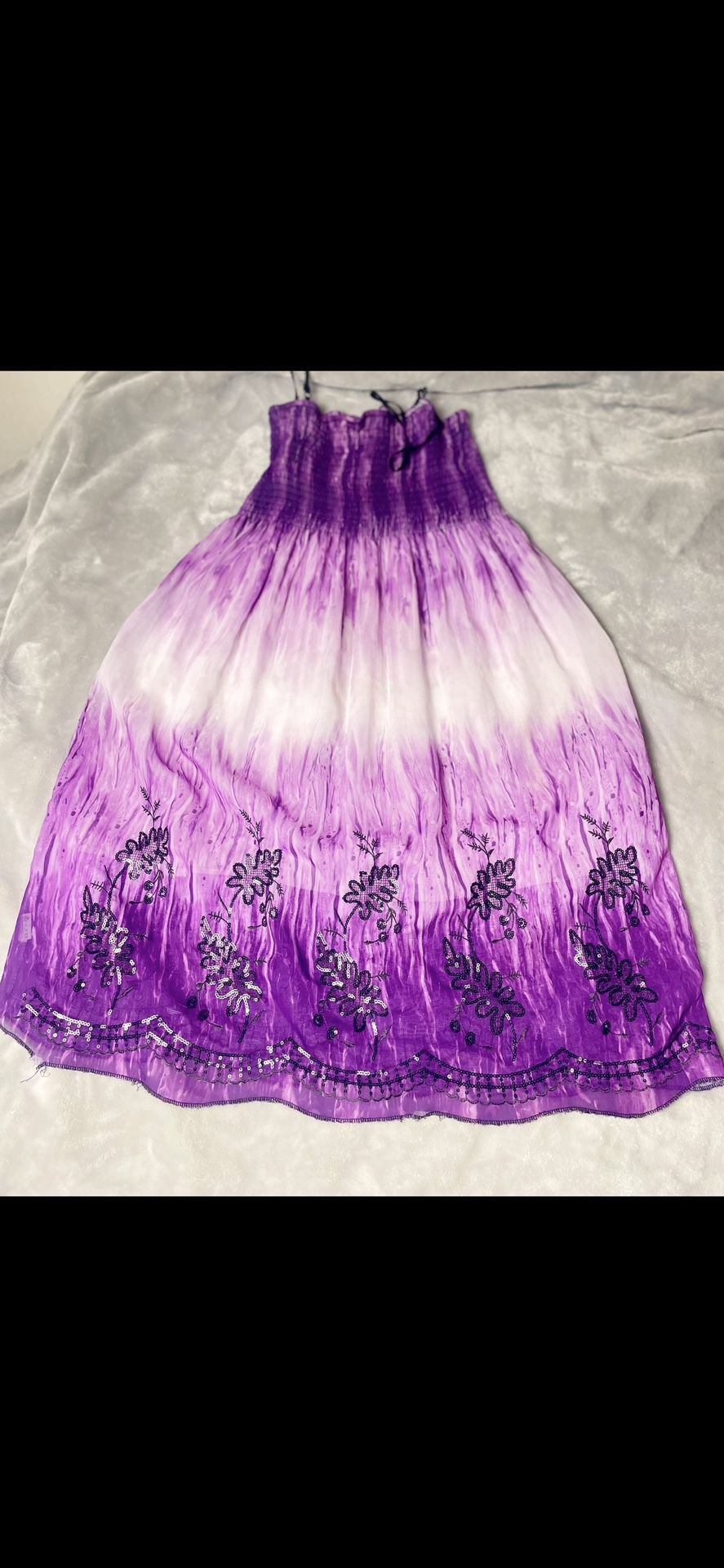Women's bohemian Purple Tie Dye Tube Dress