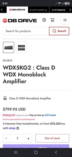 DB Drive WDX5KG2 Class D Monoblock Amplifier