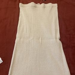 Nordstrom Cream Ribbed Skirt 
