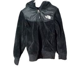 The North Face Oso Fleece Jacket Full Zip Hooded Black Youth Girls Sz Xxs