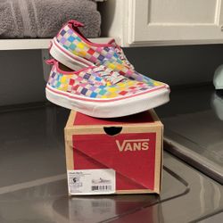 Vans Multicolor checkered slip on girls 2 1/2