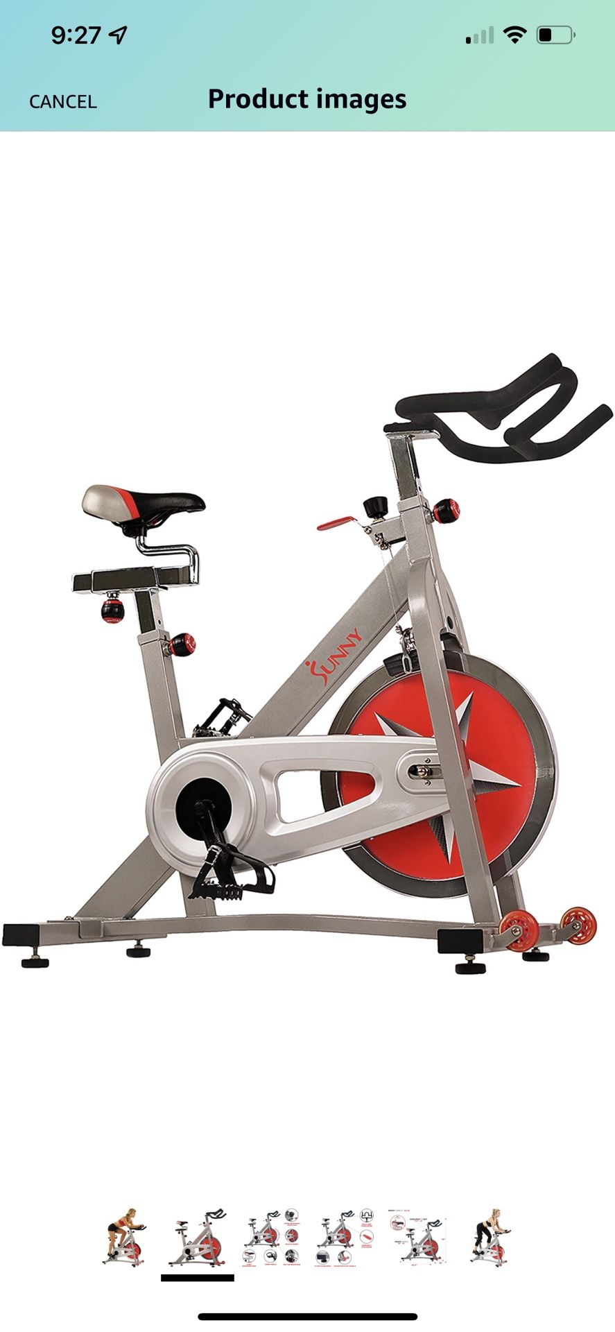 Sunny Health & Fitness Indoor Cycling Bike with 40 LB Flywheel and Dual Felt Pad Resistance - Pro / Pro II