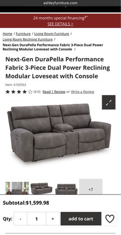 Reclining love seat