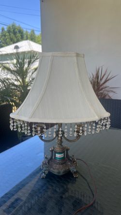 Antique / Vintage Brass and Porcelain Lamp