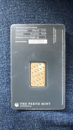 5g Perth mint gold bar