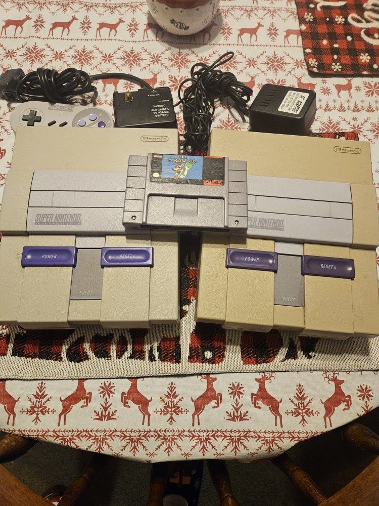 2 Super Nintendo Consoles Lot