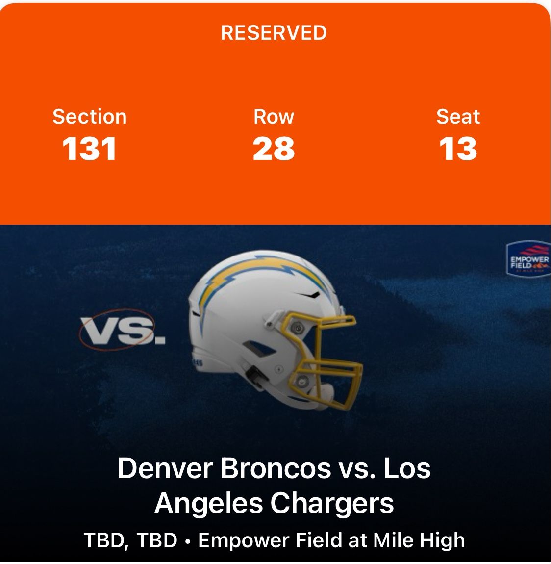 Denver Broncos Vs Los Angeles Chargers