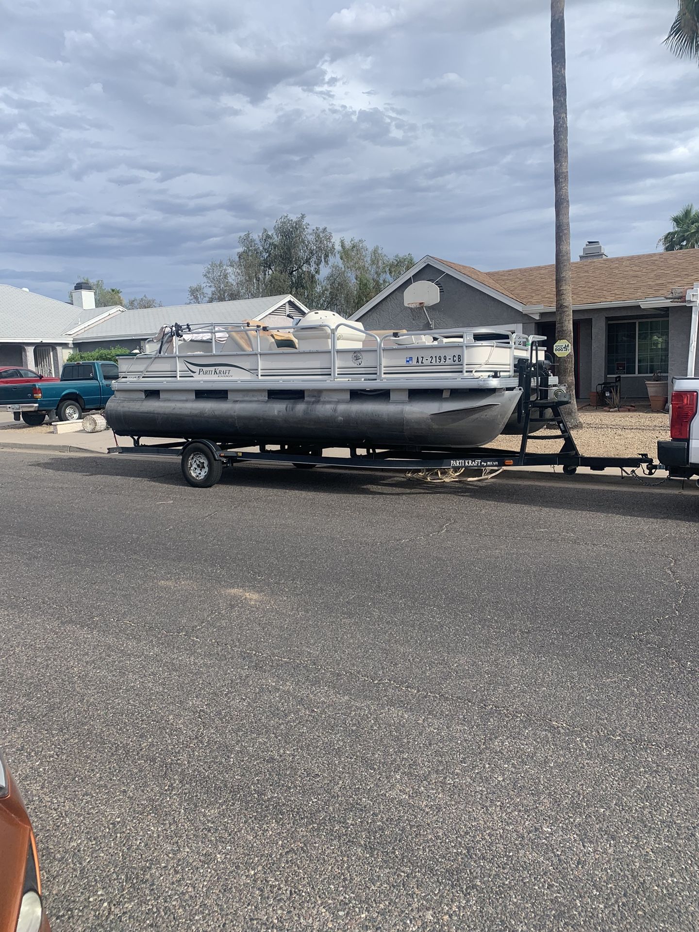 2003 20’ pontoon Boat Mercury Outboard