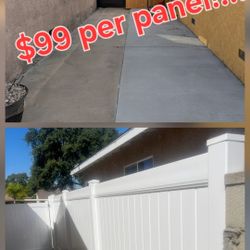 Vinyl Panel Fence Topper Privacy Fence White Vinyl Backyard Fence Side Yard Divider