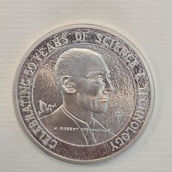 Robert Oppenheimer Los Alamos National Laboratory 50th Anniversary Silver Medal 