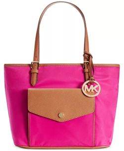 Michael Kors Jet Set Medium Multifunction Pocket Tote Fuschia Pink 