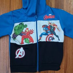 Marvel Avengers Kids Superheroes Hooded Zip- Up Sweatshirt Top Hulk Thor Etc 6