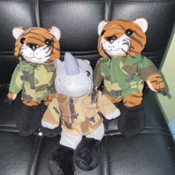 PFC Stomper and 2 Isgt Wilder Camouflage stuffed toys $12 takes all