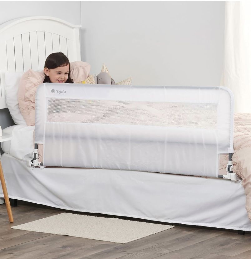 Regalo Hideaway 54-Inch Extra Long Bed Rail Guard, with Reinforced Anchor Safety System, 54” L x 20”