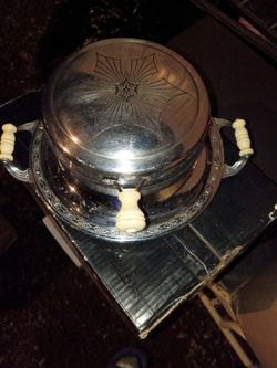 Vintage Silver-Plated Covered Serving Dish with Tray