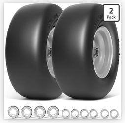 2 pack, 13x6.50-6 Zero-Turn Lawn Mower Tires, Flat Free Tires and Wheel with Rim