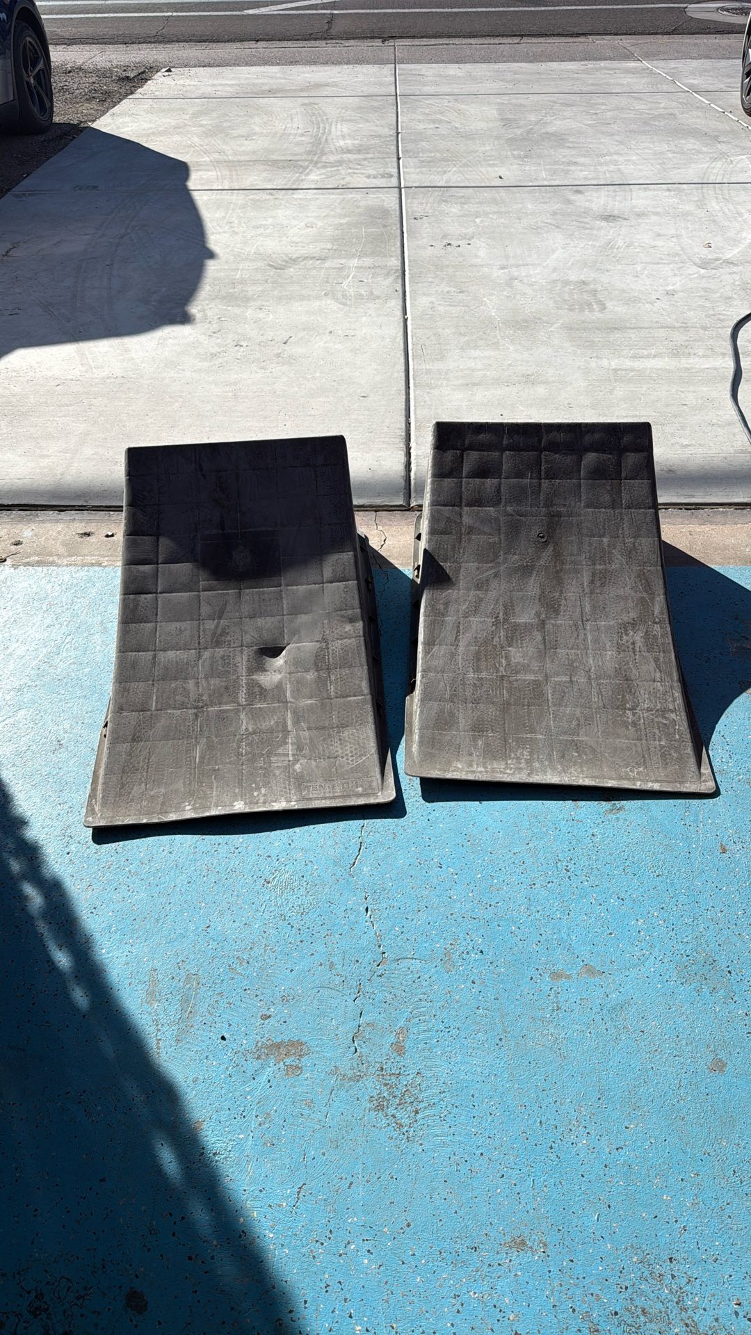 2 Plastic Ramps. Skateboard