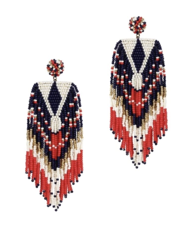 Deepa Gurnani Handmade Beaded Chandelier Earrings