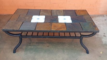 Metal and tile table
