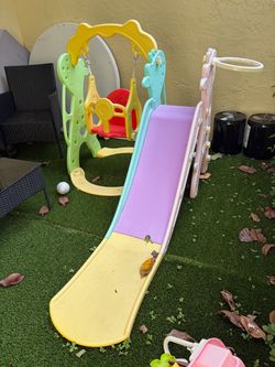 Slide and swing set for toddlers
