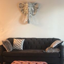Dark Gray Tufted Sofa