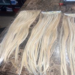 Large Clip On, Blond Hair Extensións