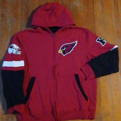 Phoenix Cardinals Arizona Men's Size Xlarge Full Zip Coat Jacket Hoodie Stitched