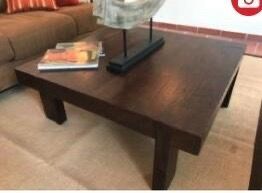 Dark wood coffee table square