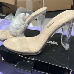 Fashion Nova Heels Clear Size 9