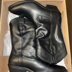 Steve Madden black leather Laredo cowboy boots