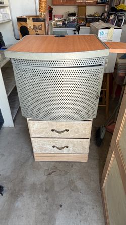 Heavy metal counter with bottom two drawers stand