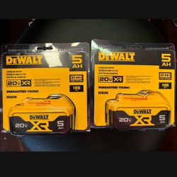 DeWalt DCB205 20V MAX XR Premium Lithium-Ion 5.0Ah Battery Pack X 2 Packs