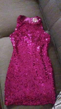 Gorgeous fucsia sequined dress!! Brand new!!