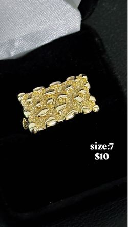 Gold-Tone Nugget Ring Size 7