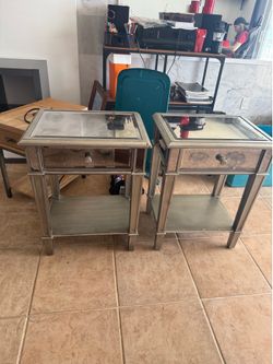 Pier 1 glass effect nightstands