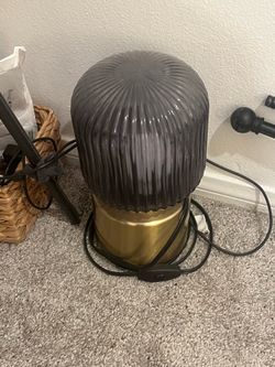 Modern Ribbed Glass Accent Lamp
