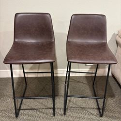 Counter Height Dark Brown Bar Stool With Back